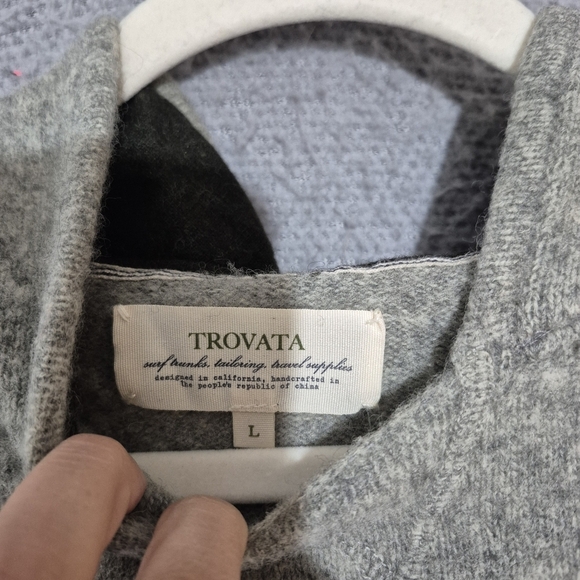 Trovata Women's Pull Over Lambs Wool Blend Style George Hoodie Knit Sweater L - Picture 5 of 8